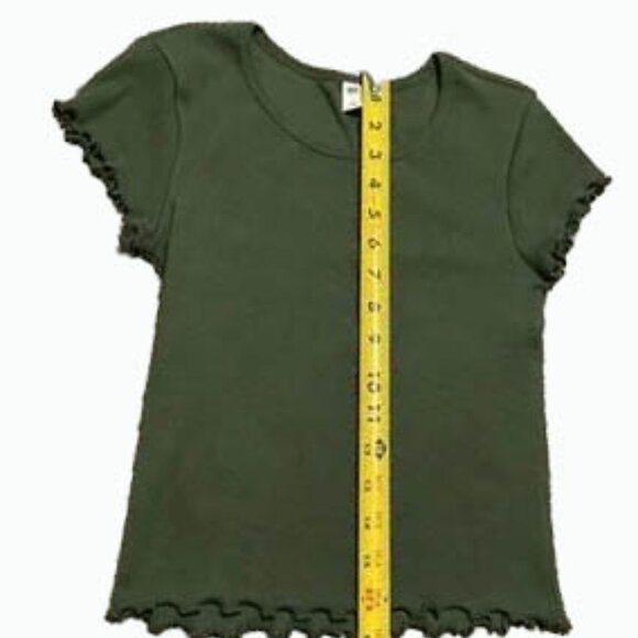 NWT NORDSTROM NWT Flirty Tiny Tee with Ruffled Edges in Green, Small - Picture 4 of 4